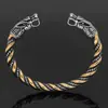 Pulseira Sólida Aberta de Dragão Duplo Cabeça Retrô Europeia e Americana Personalidade Pirata Mitologia Nórdica Masculina Pulseira Quilha Masculina Atacado