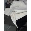 Liquidación 140Moda de Lujo Tendencia Bloque de Color Rayas Blancas y Negras Ajuste Holgado Suéter de Punto de Lana