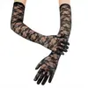 Mangas de Protección Solar Transfronterizas Verano Largas Halloween Mangas para Brazos Encaje Elegante Finas Mujeres Conducir Transpirables Guantes sin Dedos