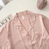 Pijama Sexy de Seda de Hielo con Estampado de Leopardo Rosa para Mujer, Conjunto Delgado de Dos Piezas Corto y Largo para Primavera y Otoño, Ropa de Casa para Niñas