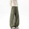 Pantalones casuales de trabajo plisados con remaches para hombre, estilo americano nuevo para primavera y otoño, pantalones curvos geniales y elegantes, pantalones anchos holgados