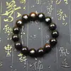 Madeira de Jujuba Atingida por Raio Jade-Like Cinco Deuses da Riqueza Braceletes com Fio de Prata Incrustado Joias Esculpidas à Mão Contas de Oração de Mão