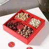 Bandeja de Frutas para Aperitivos de Compromiso con Asa, Caja de Frutas Secas, Rejilla de Nueve Compartimentos para Boda con Tapa, Caja Creativa para Almacenamiento de Dulces y Frutos Secos de Boda