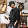 Camisa Retro Jelenuo con Cuello Alto para Hombre de Manga Larga Otoño 2026 Nueva Tendencia Holgada Casual Negra Camisa para Hombre