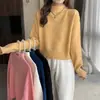 Top corto de mujer con cuello medio alto, suéter, abrigo, capa base, nuevo estilo otoño e invierno 2026, suéter de punto para mujeres petite
