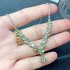 Joyería de Piedras Preciosas Coloridas Plata de Ley 925 Chapada en Oro de 18K Incrustada con Peridoto Natural Cadena, Venta al por Mayor Transfronteriza, Dropshipping Disponible