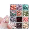 Accesorios de Arte para Uñas para Niñas Versátiles de Perla Rosa de Gran Venta de 12 Piezas, Decoraciones Mixtas de Camelia Degradada para Uñas