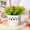 Maceta Escandinava de Plástico Transfronteriza Romántica Estilo Pastoral Ins Imitación Ratán Tejido Cesta de Flores Decoración Floral para el Hogar Cesta de Almacenamiento