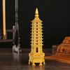 Singshe Latão Décimo Terceiro Andar Torre Wenchang Enfeites Escritório Sala de Estar Estudo Mesa Decoração da Sala de Estar Artesanato Enfeites