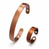 Set Popular Transfronterizo de Pulsera y Anillo Magnéticos, Diseño Floral Retro Europeo y Americano, Acabado Cepillado de Cobre Rojo Antiguo, Joyería de Estilo Vintage para Parejas