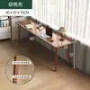 Escritorio Doble, Mesa Larga con Patas de Madera Maciza, Mesa Estrecha Contra la Ventana y la Pared, Escritorio de Oficina, Escritorio para Computadora, Escritorio de Trabajo, Dormitorio en Casa