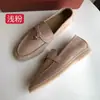 Mocasines LP sin etiqueta para mujer Piel Genuina Slip-on Zapatos Casuales Gamuza Guisantes Planos Planos Británicos Cómodos