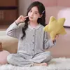 Pijama infantil para primavera y otoño, de manga larga, 100% algodón, para niños mayores y niñas pequeñas, nuevo 2026, ropa de casa de dibujos animados dulce para niñas