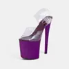 Sandalias de tacón alto transparentes de 20 cm para mujer, transfronterizas europeas y americanas de Amazon, para actuaciones en escenario, plataforma impermeable, desfile de moda, zapatos para pole dance