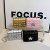 2025 Estrellas Nueva Línea de Bordado con Incisión Cuadros Tendencia Retro Casual Textiles Mini Bolso de Hombro Cuadrado Pequeño para Mujeres