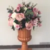 Flor Artificial Huajia Guía de Camino de Boda Bola de Flores Decorativa Rosa Peonía Hortensia Columna Romana Candelabro Decoración de Mesa