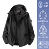 Chaqueta Tres en Uno Luo Duo Nueva Otoño e Invierno Forro de Plumas Chaqueta de Esquí Senderismo al Aire Libre Cortavientos Chaqueta Cálida