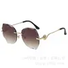Gafas de Sol Poligonales Sin Marco Cortadas en el Borde Transfronterizas Europeas y Americanas Moda Femenina Gafas de Sol Tendencia 2025 Gafas de Sol Nuevas