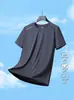 Camiseta Estampada Nova de Seda de Gelo para Verão Masculina Esportiva Casual Corrida Fitness Respirável Manga Curta Roupa Masculina para Exterior de Secagem Rápida