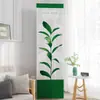 Funda de aire acondicionado vertical de cobertura total, a prueba de polvo y resistente al sol, funda de tela elástica con estampado de plantas verdes, para protección de aire acondicionado de gabinete de sala de estar en casa