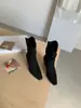 Botines de Tacón Grueso con Punta Aguda Estacionales First Encounter para Mujer Nuevo Estilo Otoño/Invierno 2026 Botas de Tacón Apilado Botas de Vaquero Western Botas Cortas Martin para Mujer
