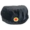 Chapéu de Aniversário para Mulheres de 80 Anos com Pedras Preciosas, Chapéu Plissado, Chapéu Quente Forrado com Lã para Idosos, Chapéu de Veludo Dourado para Idosos, Transfronteiriço