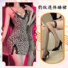 Lingerie Sexy com Decote em V Profundo, Saia Curta Estampada de Leopardo, Tentação Paixão da Meia-Noite, Camisola Sem Remoção