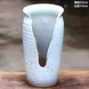 Vaso de flores carnudo doméstico fita de incisão alta entalhe planta zisha cerâmica penhasco pilha velha vaso respirável