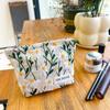 Bolsa de Cosméticos de Lona de Gran Capacidad Estilo Ins, Bolsa de Aseo, Bolsa para Productos para el Cuidado de la Piel, Bolsa para Cosméticos, Bordado de Margarita Pequeña, Clutch Portátil