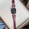 Correa de Cuero Rojo Angora Oro Rosa Adecuada para Apple Watch iWatch 12ª Generación 11/10Ultra