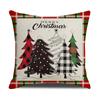 Amazon Transfronterizo Más Vendido Funda de Almohada Navideña Estampado de Dibujos Animados de Papá Noel Lino Alfombrilla de Almohada Decoración Festiva