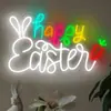 Ovo de Páscoa Luz Neon Orelhas de Coelho Decoração LED USB Dimmable Sinal de Páscoa Decoração de Festa