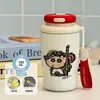Nueva taza térmica y conservadora de frío, serie de pintura al óleo, un regalo para niños pequeños, portátil para uso en exteriores, taza de café moderna para estudiantes