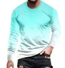 Camiseta casual de manga larga para hombre. Esta imagen presenta un fondo degradado con una transición de color natural para un efecto visual suave.