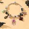 Pulseira de Halloween Atacado Joias Transfronteiriças Europeias e Americanas Desenho Animado Personalizado Gota de Óleo Morcego Abóbora Olho do Diabo Pulseira para Mulheres