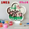 Nuevos adornos de animales DIY manualidades de madera hechas a mano para niños alce del bosque elefante zorro dinosaurio pintura creativa