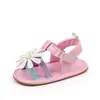 Novas Sandálias de Bebê com Flores, Sapatos de Bebê Respiráveis com Velcro e Solas de Borracha, Sapatos para Caminhar em Ambientes Internos