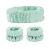 Anillo para el pelo de mujer de moda transfronterizo Banda para el pelo de maquillaje para casa Banda para el pelo semiacabada Felpa linda de color sólido Pulsera de lavado para la muñeca
