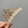 Pinza para el Cabello con Borla de Camelia para Mujer, Pinza Tiburón de Alta Gama para Recogido en la Parte Posterior de la Cabeza, Nuevo Accesorio para el Cabello de Alta Gama