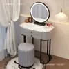 Tocador para dormitorio pequeño, lujo ligero nórdico, simple y mini, modelo nuevo con sensación de alta gama, tocador integrado con armario de almacenamiento