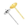 Accesorios para Joyería Aguja de Plata Imitación Aguja Suave Bandeja para Pendientes de Perla Accesorios de Cobre Oro Real 18K Aguja de Tazón para DIY Aguja para Pendientes