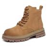 Botas Martin para Mujer 2024 Otoño Nuevo Marrón Aumento de Altura Ropa de Trabajo Botas Vaqueras Western Suela Gruesa Populares en Internet Botas de Tobillo de Verano