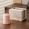 Taza Estilo Crema con Filtro Taza de Oficina de Aspecto Elegante Taza de Agua para el Hogar Taza de Té Taza Personal para Mujer