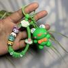 Chaveiro de sapo animal com valor de cor super alto, pingente de bolsa escolar tridimensional simples e super fofo, chaveiro de carro criativo e fofo