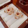 Colgante Vintage Incrustado de Diamantes Pendientes Geométricos, Pendientes Estilo Palacio Retro, Diseño de Nicho, Lujo Ligero y de Alta Gama