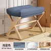 Reposapiés, Reposapiés de Madera Maciza, Taburete para Cambiar Zapatos en la Puerta del Hogar, Taburete Bajo Moderno y Sencillo para Sofá de Sala de Estar, Taburete Plegable con Cubierta Suave