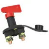 Interruptor de desconexión de batería de coche M10 con llave y juego de accesorios de cubierta protectora, interruptor aislador de batería de doble poste de cobre de 2 orificios