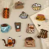 Máquina Original Importada Duoku Bordado à Máquina Desenho Animado Série Café Patch Bordado Decoração para Sapatos, Chapéus, Bolsas e Patches de Bordado