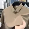 Nueva Camisa Polo de Hielo de Verano para Hombre con un Diseño Versátil Casual Transpirable, Camiseta de Manga Corta Sin Costuras con un Tacto de Alta Gama para Hombres de Mediana Edad