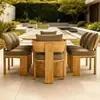 Juego de Mesa y Sillas de Teca para Exteriores Estilo Diseñador para Patio Villa Restaurante Hotel Muebles de Mesa y Sillas para Ocio